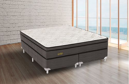 Conjunto Box Queen Gold - Molas Ensacadas - 158x198x71 | Reconflex