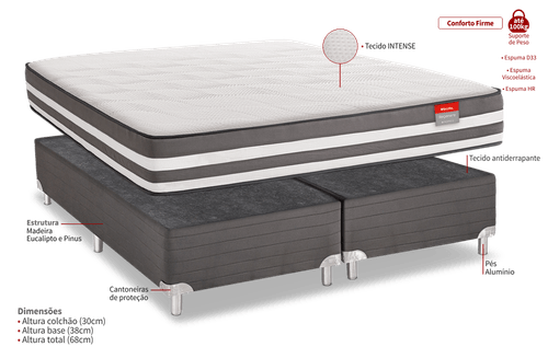 Conjunto Box King Espuma Regenere - 192x203x68 | Reconflex - reconflex