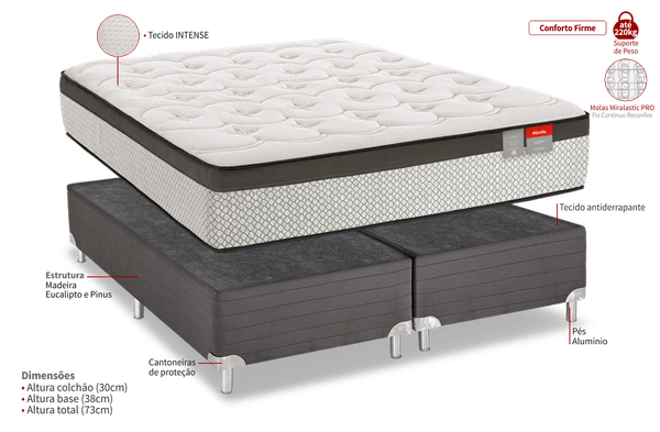 Conjunto Box Queen Luxor - 158x198x73 | Reconflex - reconflex